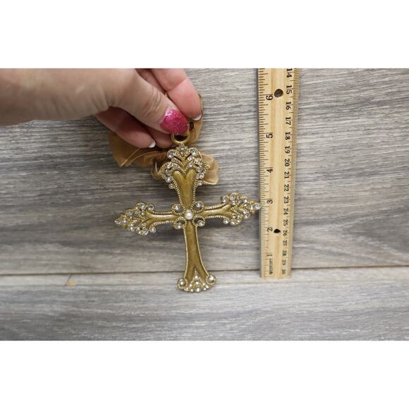 Hanging Christmas Tree Ornaments Jewel Cross Angel Bell Religious Home Decor - Picture 15 of 16